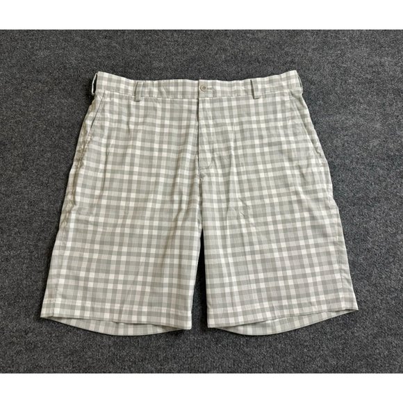 Nike Golf 10" Shorts‎ Men 36 Dri-FIT Plaid Flat Front Relaxed Chinos Stretch - Picture 1 of 9